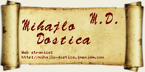 Mihajlo Dostica vizit kartica